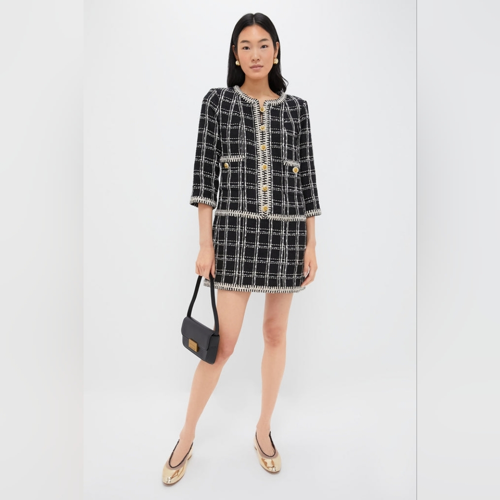 NWT Tuckernuck Embellished Black Tweed Onassis Dress Size Medium
